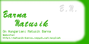 barna matusik business card